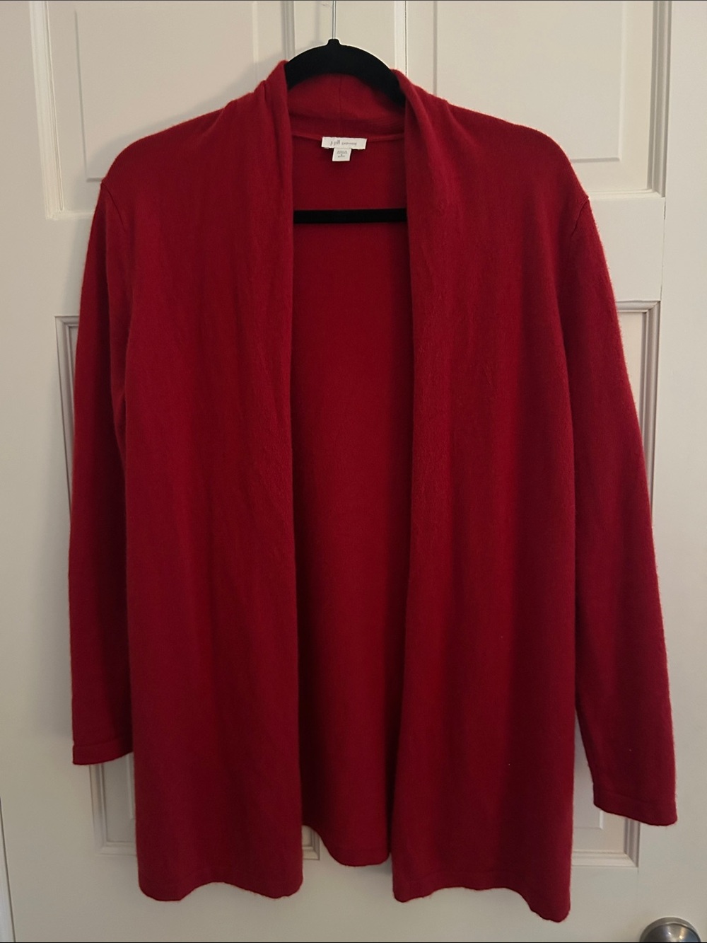 J. Jill Red Open-Front Cardigan